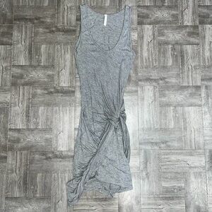 A+ Ellen Gray Cotton Twist Waist Bodycon Dress Size Small